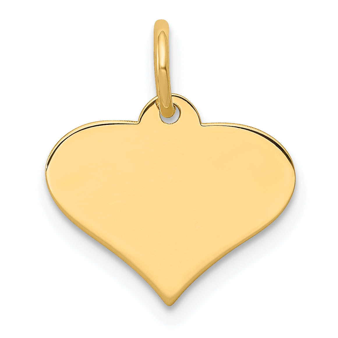 Heart Disc Charm in 14K Yellow Gold, 12x14mm Engravable, .013 Gauge Secondary image