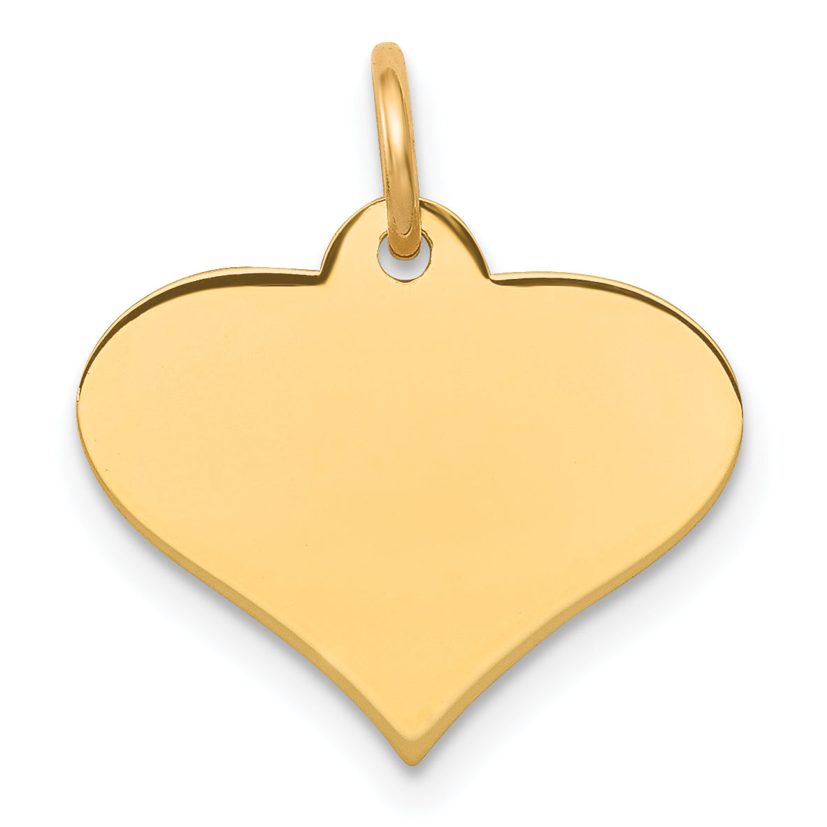 Heart Disc Charm in 14K Yellow Gold, 13x16mm Engravable, .027 Gauge Secondary image