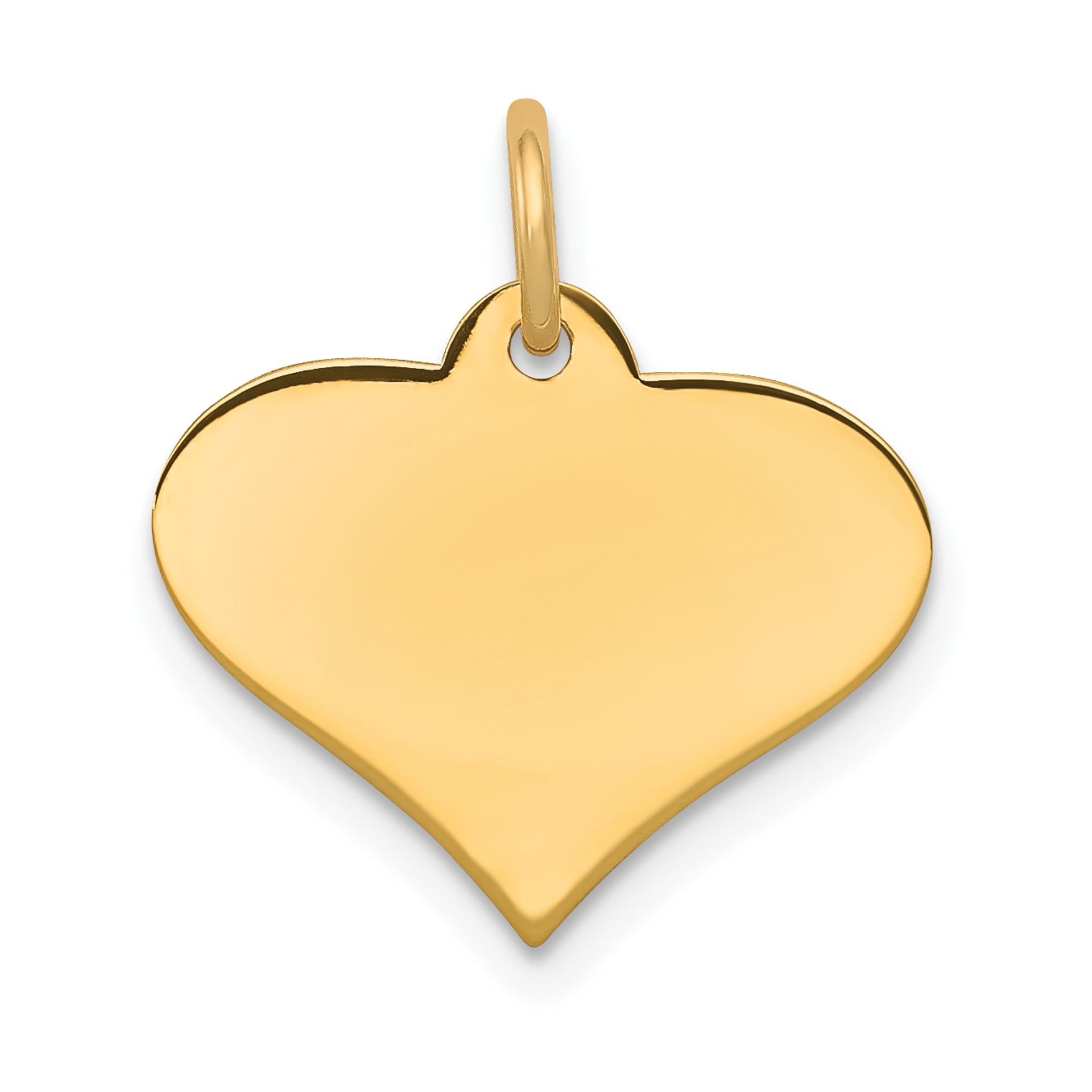 14K Plain .027 Gauge Engraveable Heart Disc Charm Secondary image