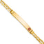 14K Medical Solid Chain/Solid Plate 37x6mm Off-Center Red Enamel Anchor Link 8 inch ID Bracelet