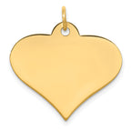 Heart Disc Charm in 14K Yellow Gold, 25mm Engravable, .018 Gauge - Sophia Jewelers