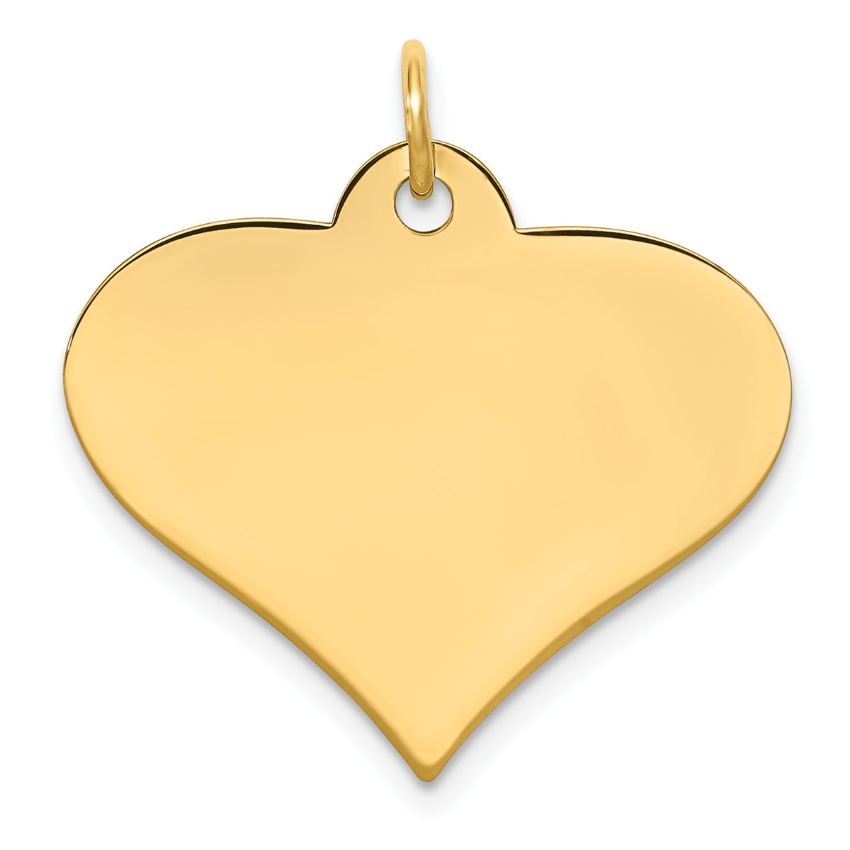 Heart Disc Charm in 14K Yellow Gold, 22x25mm Engravable - Sophia Jewelers