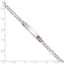 14K White Gold Medical Solid Chain/Solid Plate 26x5mm Off-Center Red Enamel Figaro Link 8 inch ID Bracelet