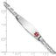 14K White Gold Medical Solid Chain/Solid Plate 26x7mm Soft Diamond Shape Off-Center Red Enamel Anchor Link 8 inch ID Bracelet