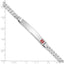 14K White Gold Medical Solid Chain/Solid Plate 37x6mm Off-Center Red Enamel Flat Curb Link 8 inch ID Bracelet
