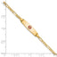 14k Medical Solid Chain/Solid Plate 20x5mm Soft Diamond Shape Centered Red Enamel Figaro Link 8 inch ID Bracelet