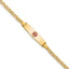 14k Medical Semi-Solid Chain/Solid Plate 20x5mm Soft Diamond Shape Centered Red Enamel Anchor Link 6 inch Baby/Child ID Bracelet