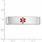 Medical ID Bracelet in 14K White Gold, 10.3mm Engravable - Sophia Jewelers