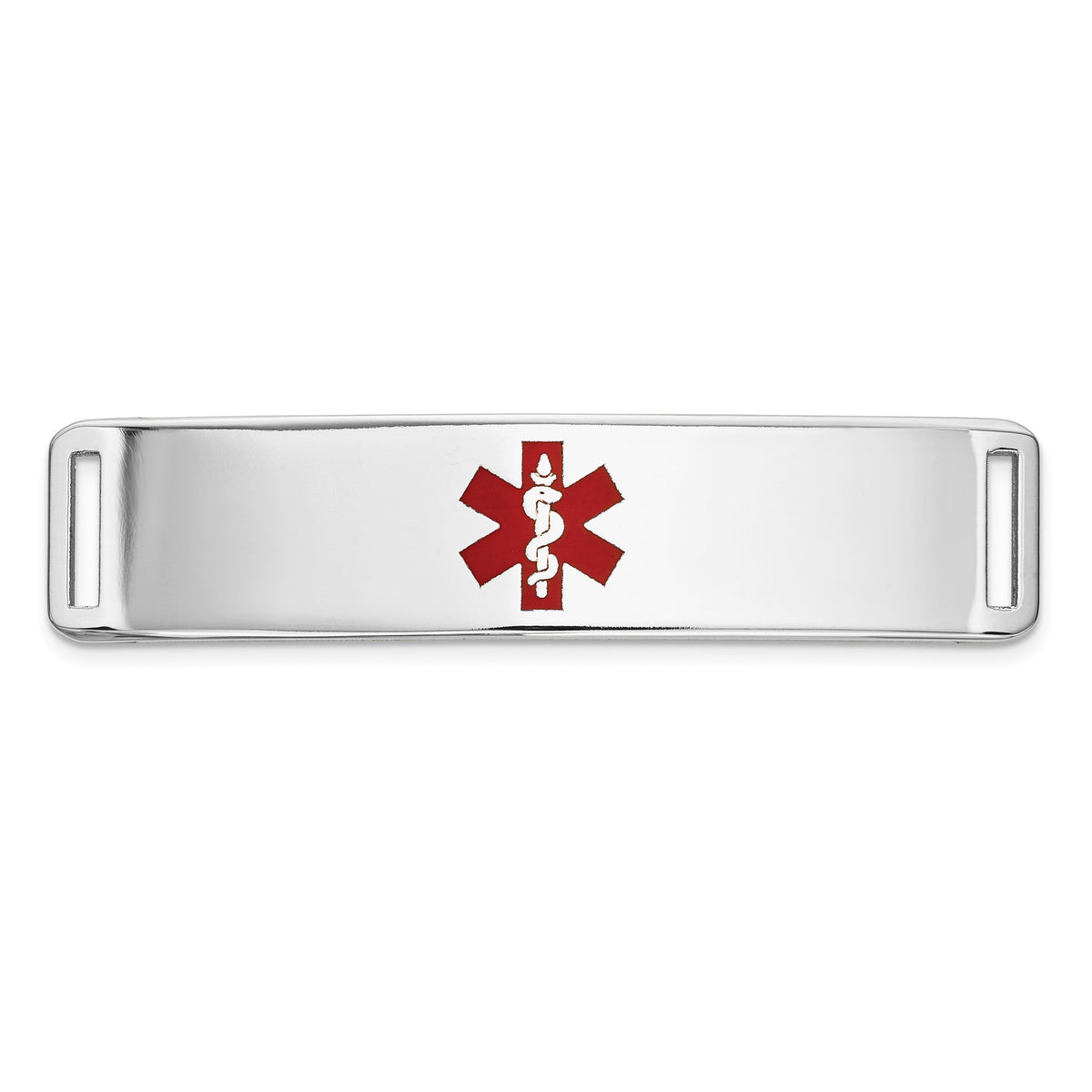 Medical ID Bracelet in 14K White Gold, 10.3mm Engravable - Sophia Jewelers