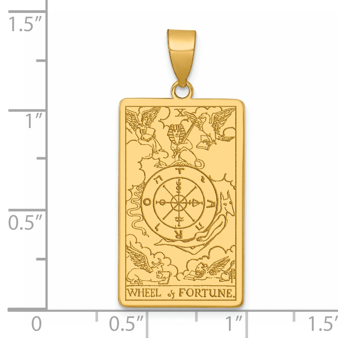 14ky Wheel of Fortune Tarot Card Pendant