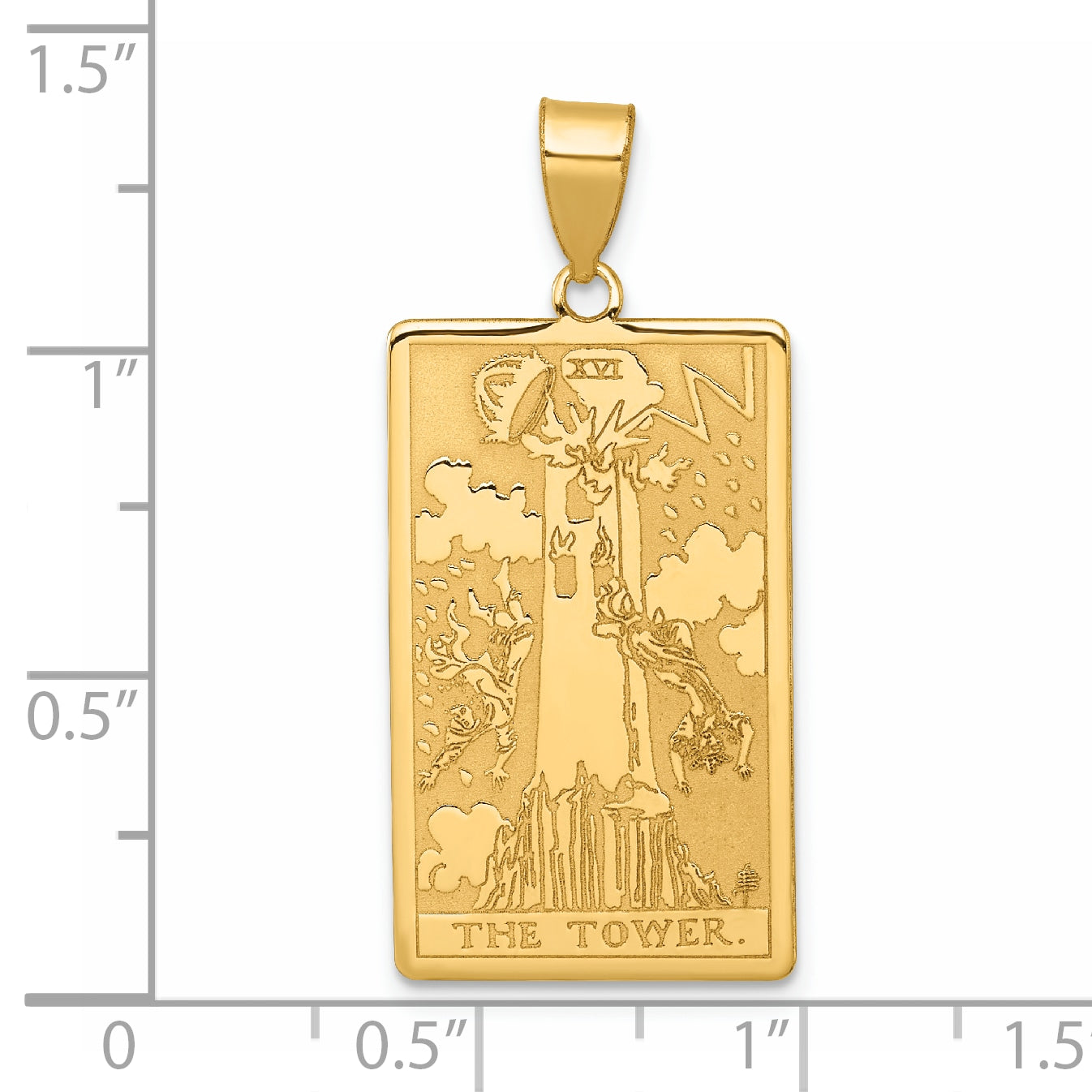 14ky The Tower Tarot Card Pendant