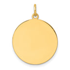 14k Plain .011 Gauge Circular Engravable Disc Charm
