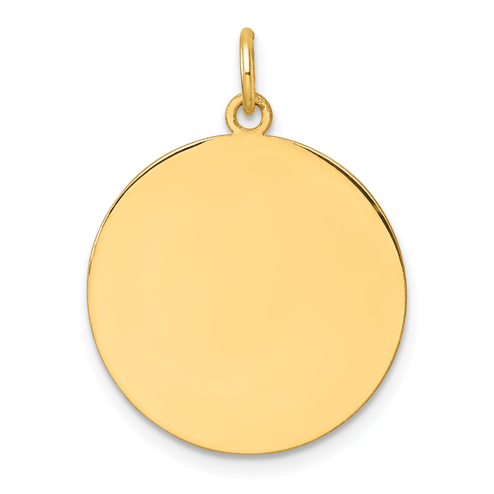 14k Plain .027 Gauge Circular Engravable Disc Charm Secondary image