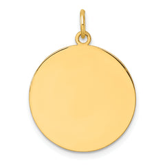 14k Plain .011 Gauge Circular Engravable Disc Charm
