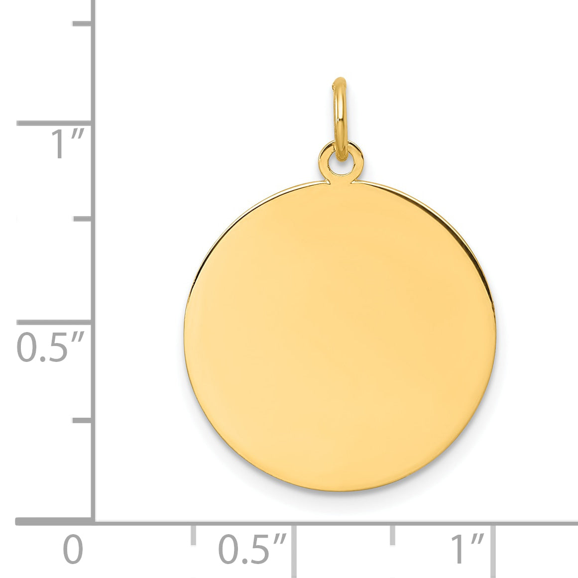 14k Plain .035 Gauge Circular Engravable Disc Charm