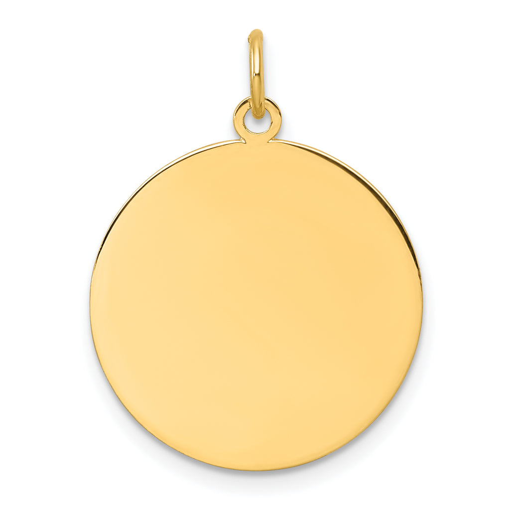 14k Plain .011 Gauge Circular Engravable Disc Charm