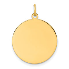 14k Plain .011 Gauge Circular Engravable Disc Charm