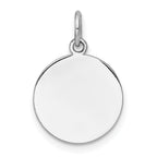 14k White Gold Plain .035 Gauge Circular Engravable Disc Charm