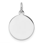 14k White Gold Plain .009 Gauge Circular Engravable Disc Charm