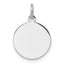 14k White Gold Plain .009 Gauge Circular Engravable Disc Charm