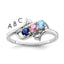 Sterling Silver Rhodium-plated Genuine 3 Stone Mother's Ring