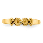 14k Polished 2-Stone Mothers Ring Mounting (No Stone Included)