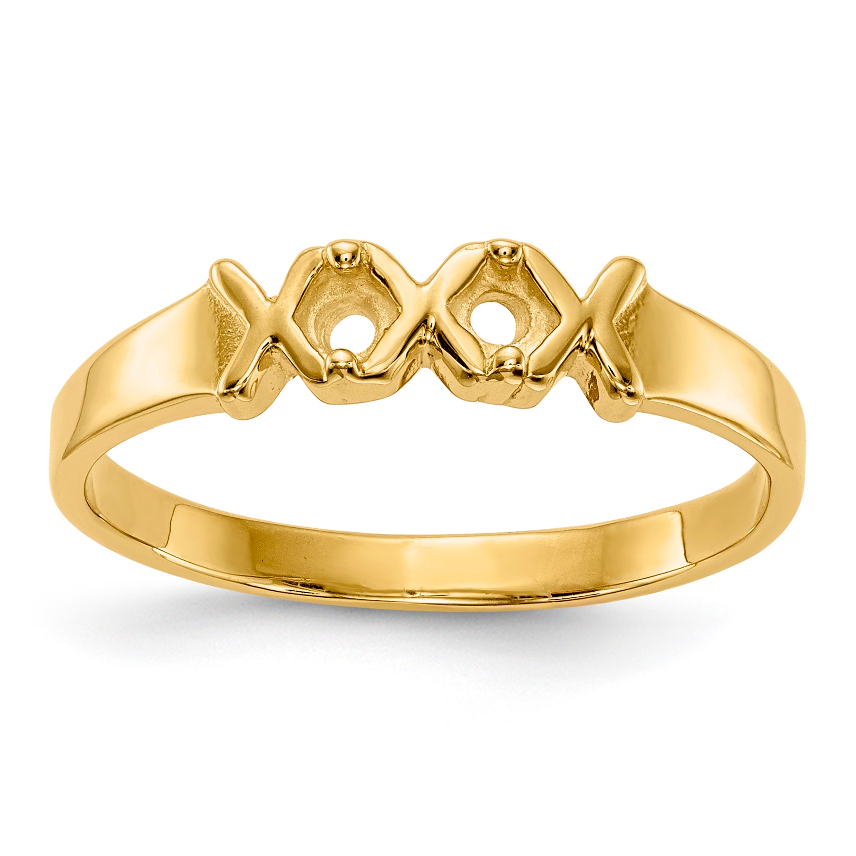 14k Polished 2-Stone Mothers Ring Mounting (No Stone Included) Main image