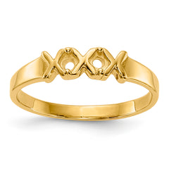 14k Polished 2-Stone Mothers Ring Mounting (No Stone Included)