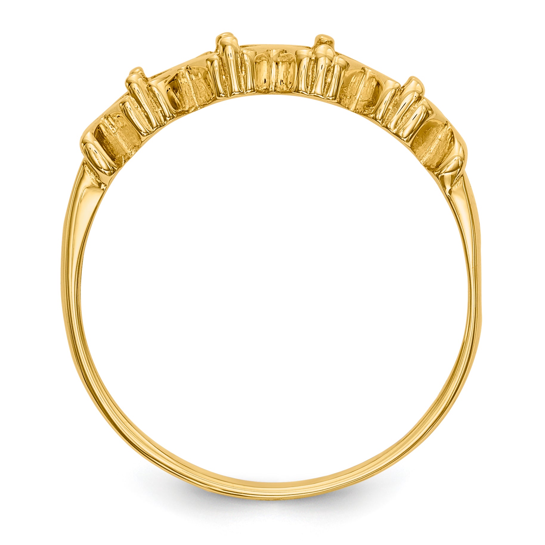 14k Polished 4-Stone Mothers Ring Mounting (No Stone Included)