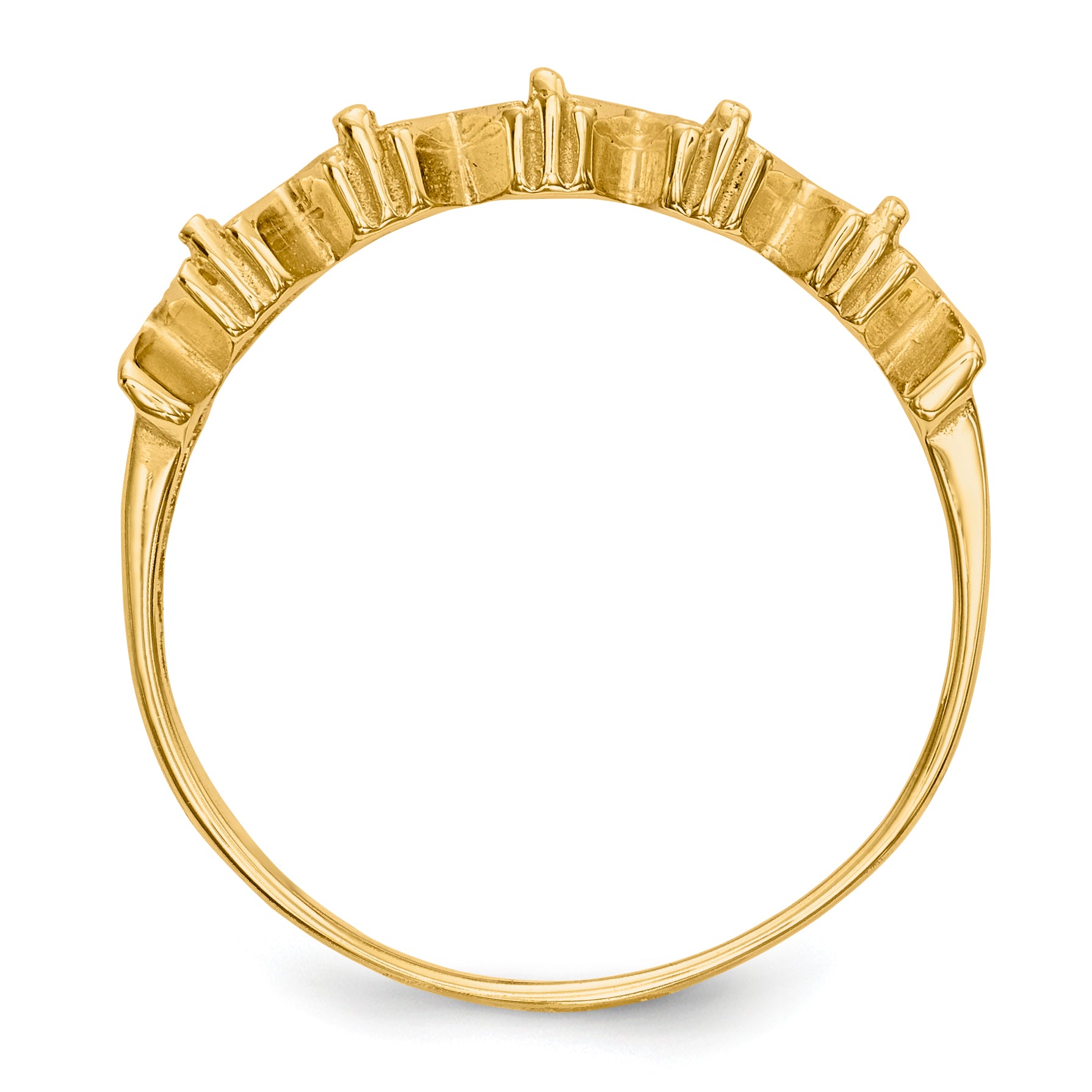 14k Polished 5-Stone Mothers Ring Mounting (No Stone Included)