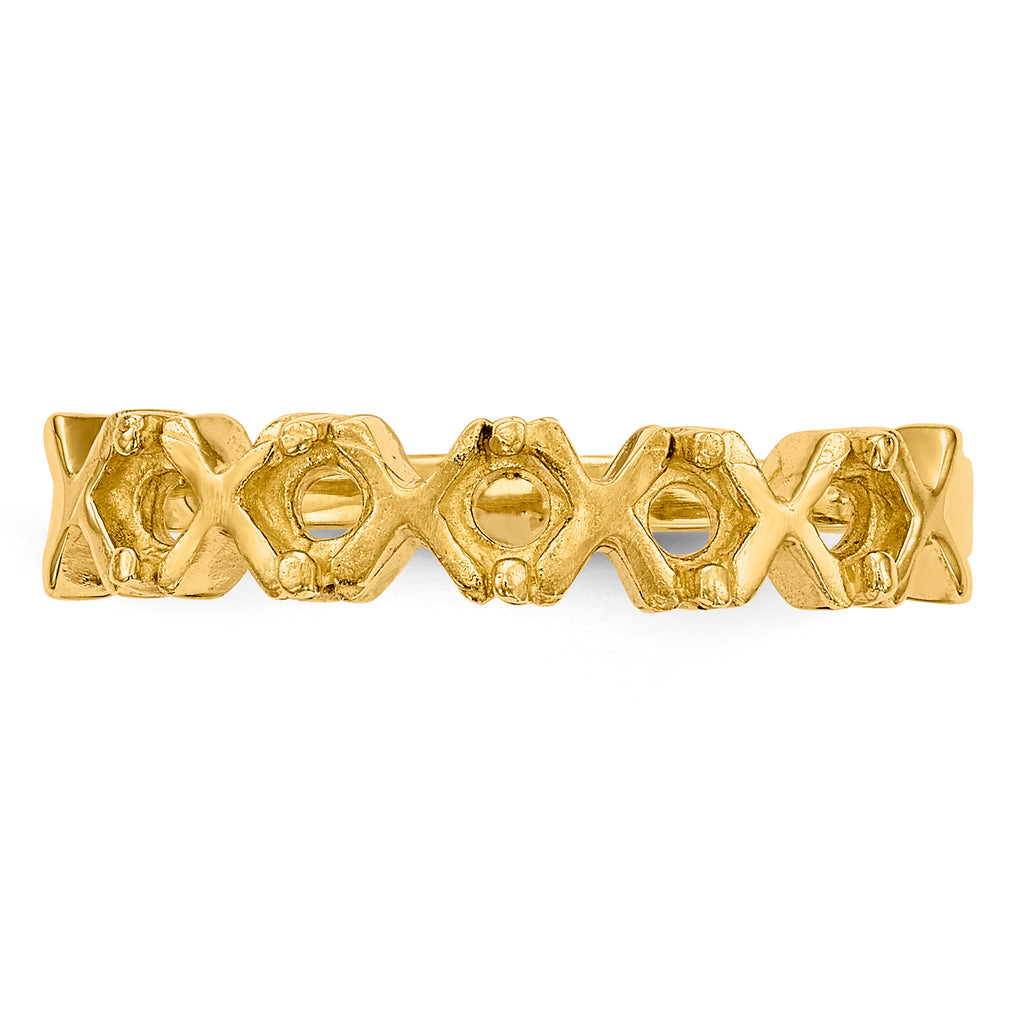 14k Polished 5-Stone Mothers Ring Mounting (No Stone Included)