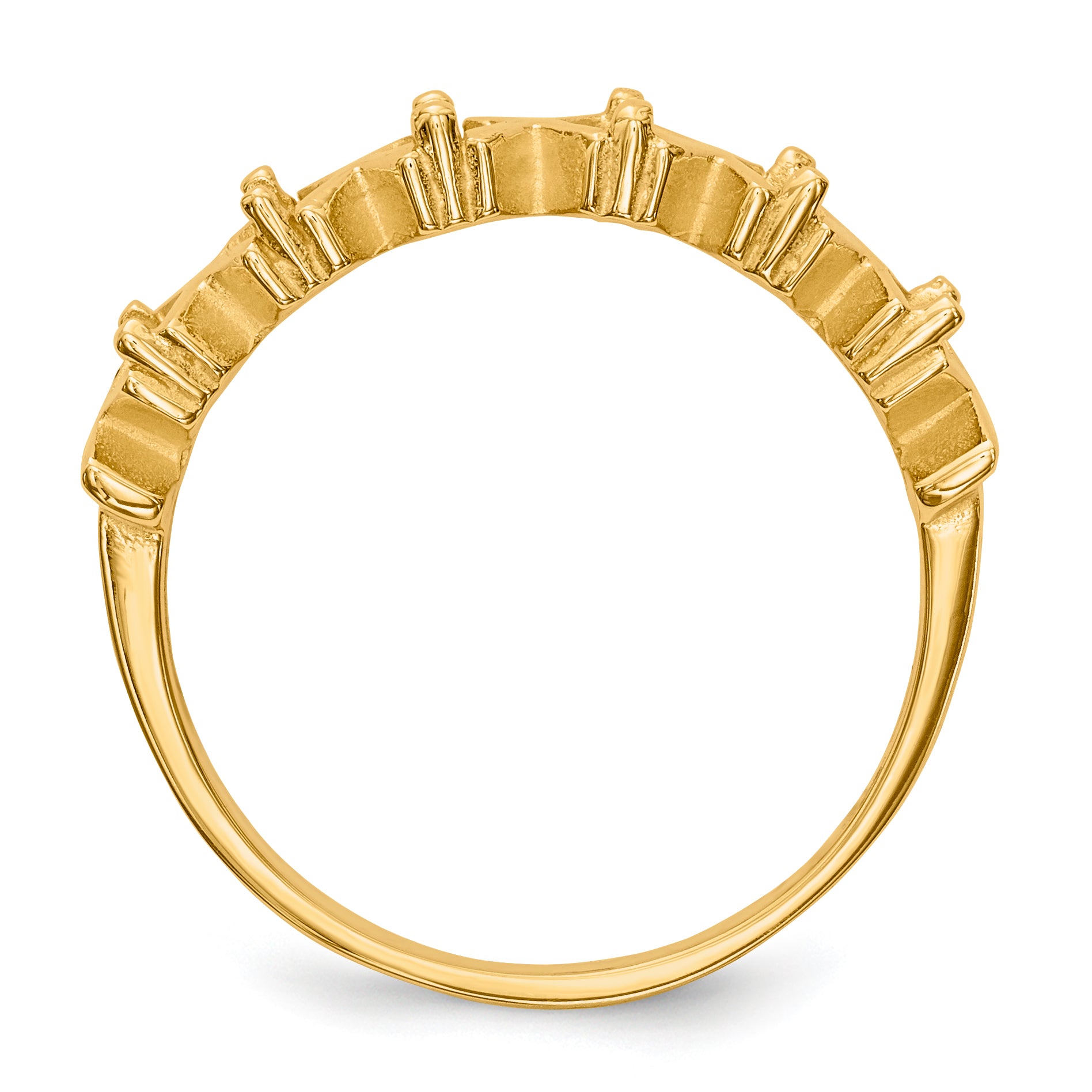 14k Polished 6-Stone Mothers Ring Mounting (No Stone Included)