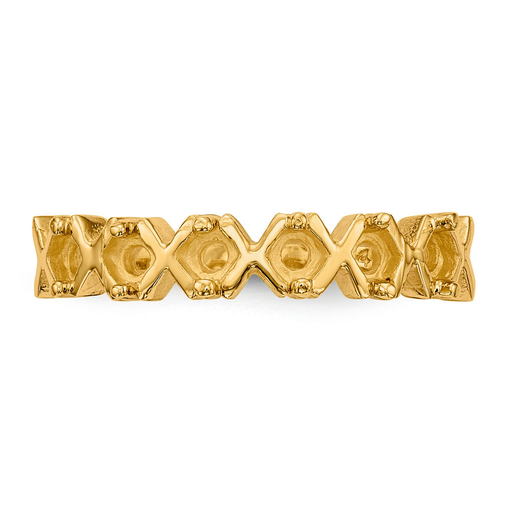 14k Polished 6-Stone Mothers Ring Mounting (No Stone Included)