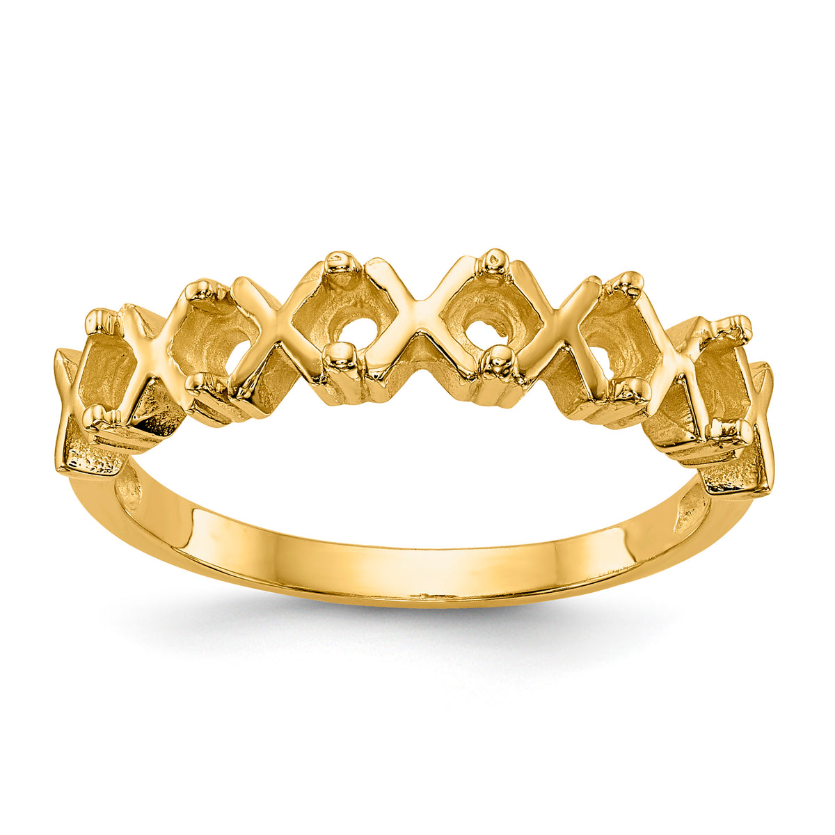 14k Polished 6-Stone Mothers Ring Mounting (No Stone Included)