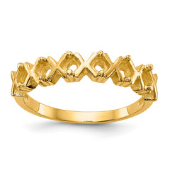 14k Polished 6-Stone Mothers Ring Mounting (No Stone Included)