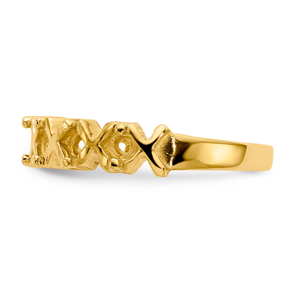 14k Polished 7-Stone Mothers Ring Mounting (No Stone Included)