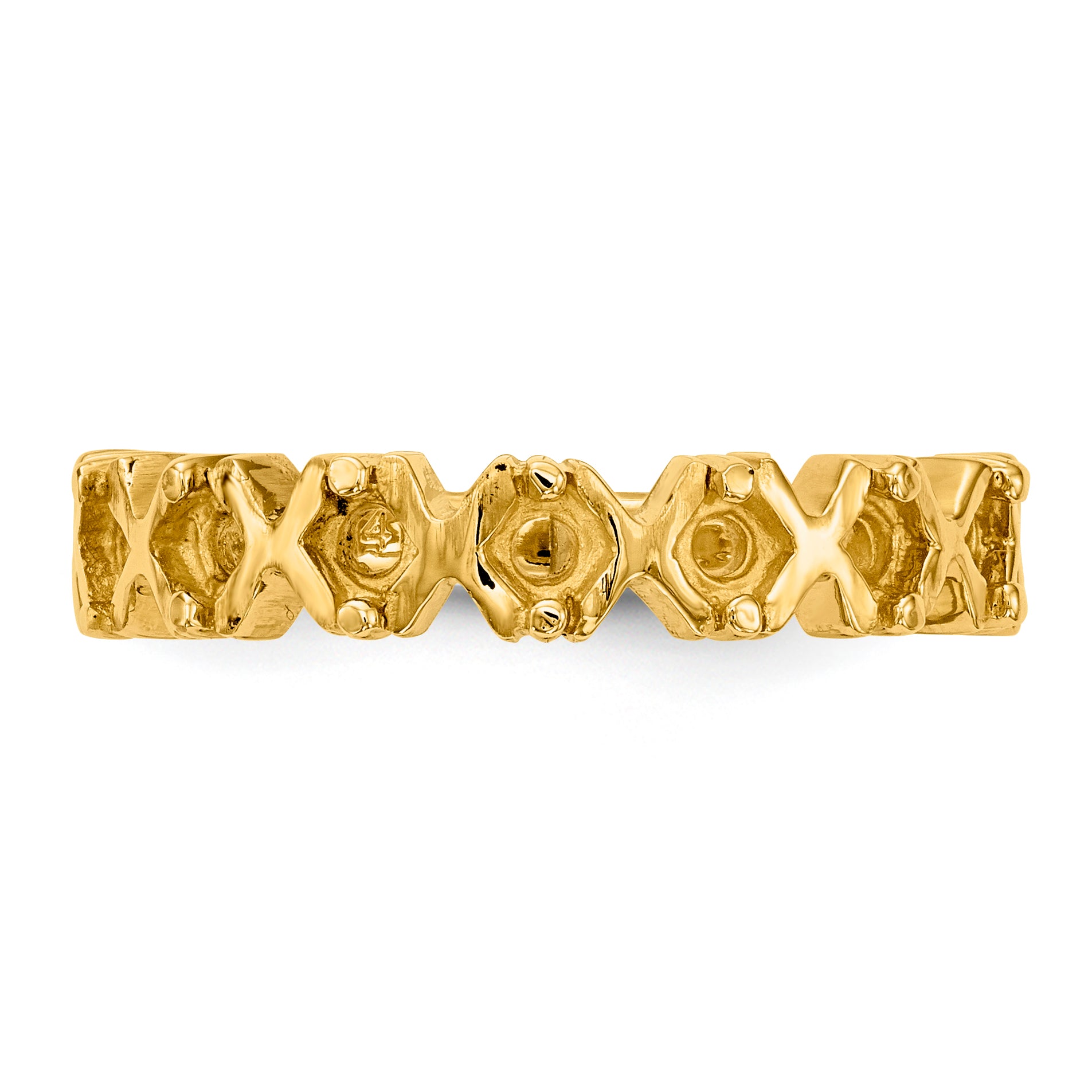 14k Polished 7-Stone Mothers Ring Mounting (No Stone Included)
