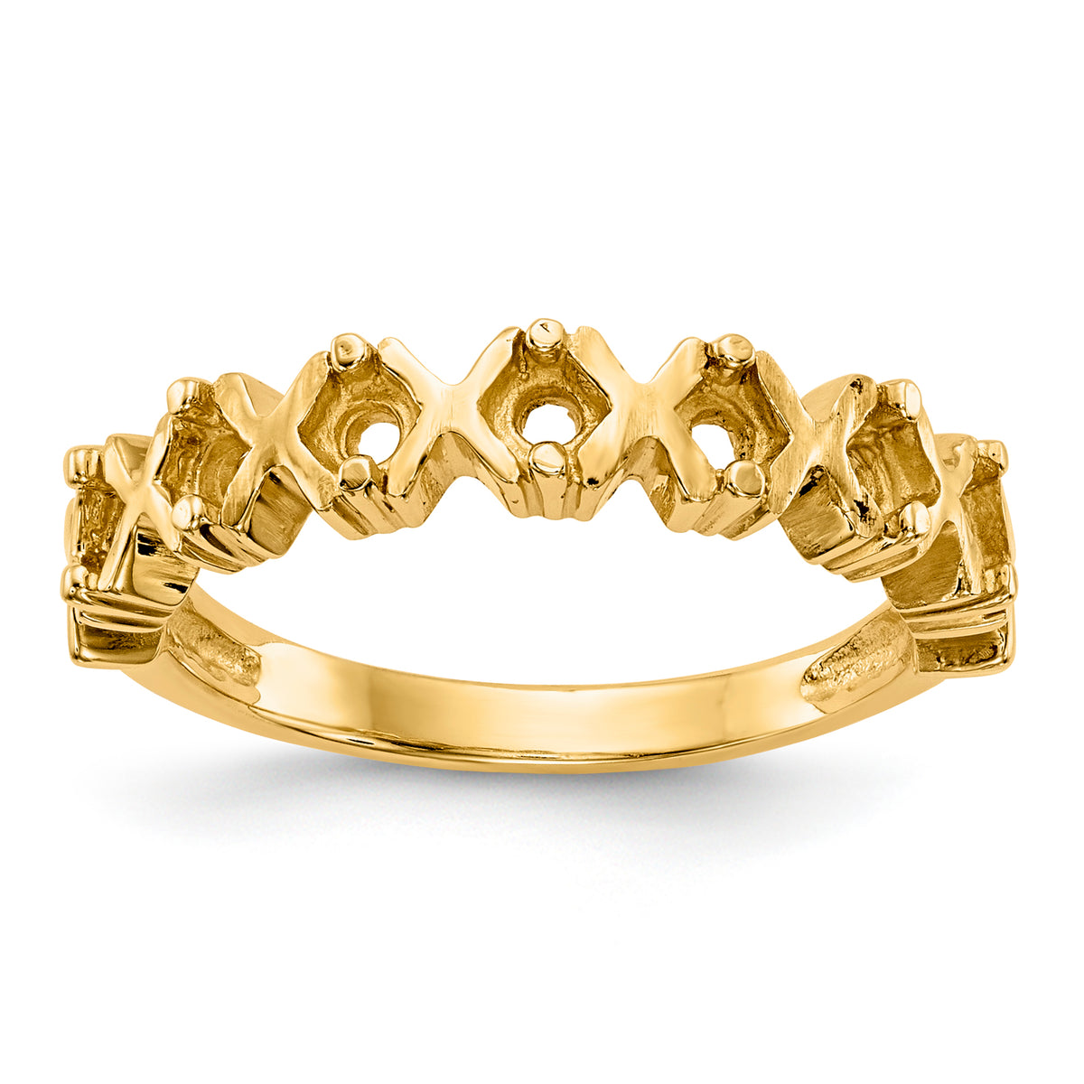 14k Polished 7-Stone Mothers Ring Mounting (No Stone Included)