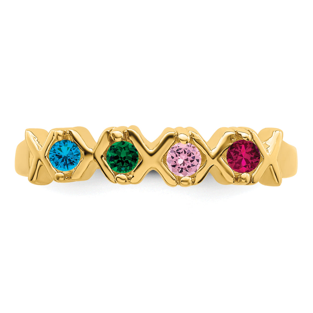 14k Genuine 4 Stone Mother's Ring