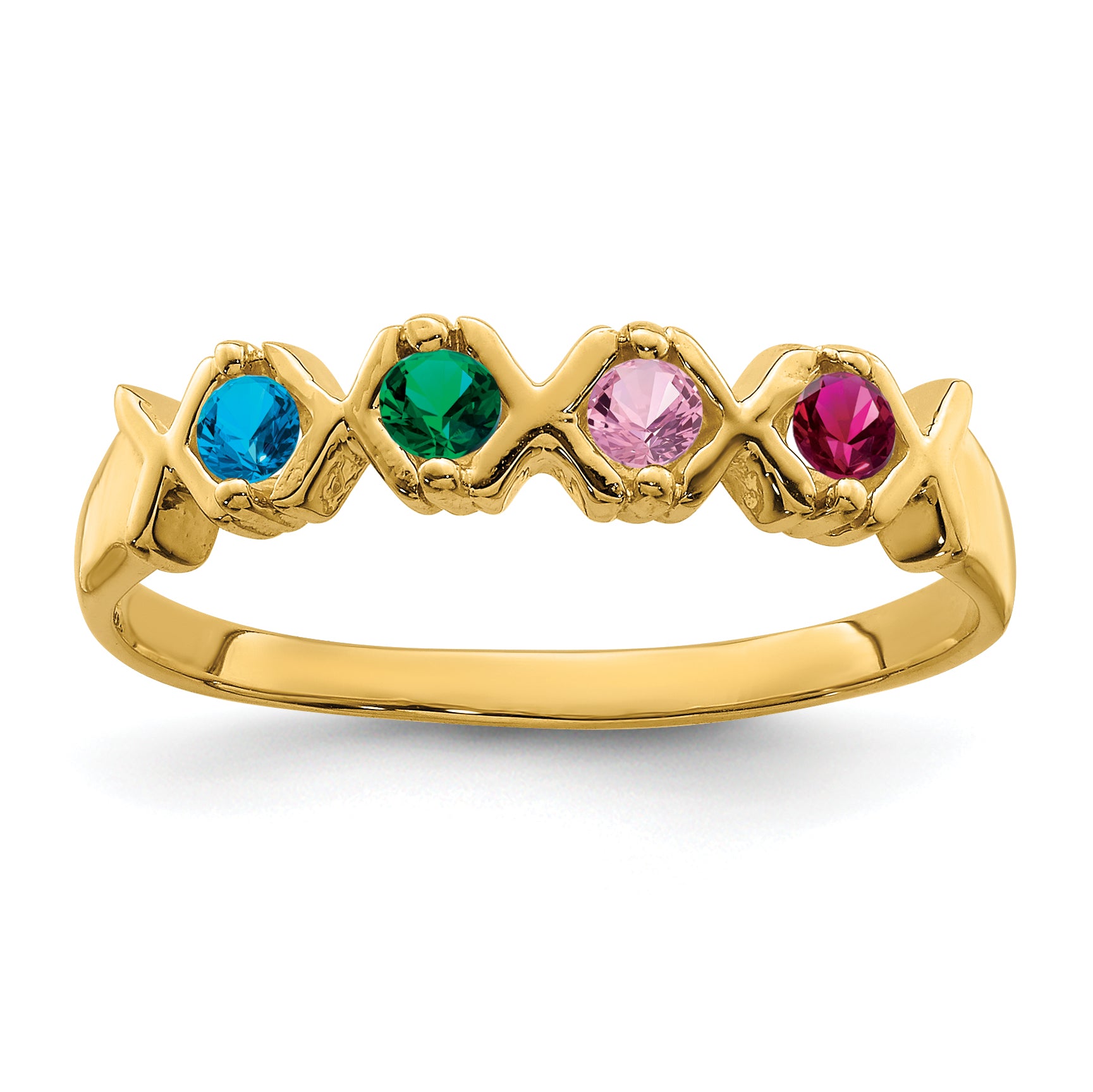 14k Genuine 4 Stone Mother's Ring Secondary image