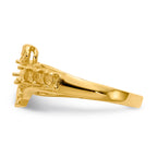 14k Polished 6-Stone Mothers Ring with Angel on Band Mounting (No Stone Included)