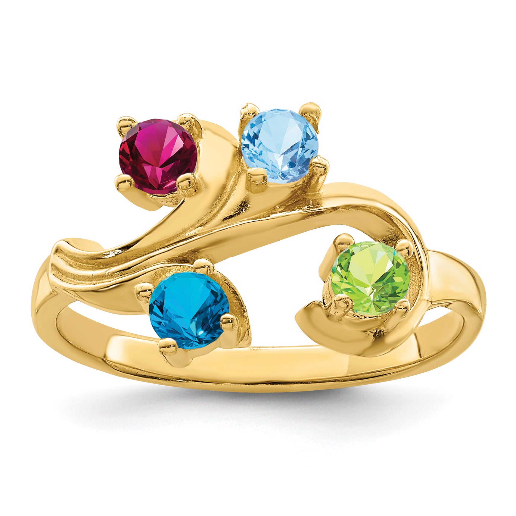 14k Genuine 4 Stone Mother's Ring Secondary image