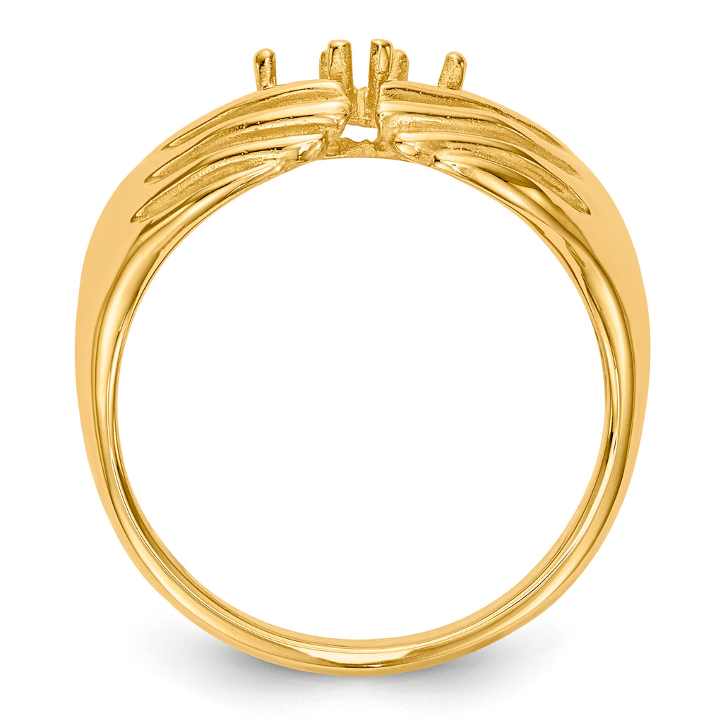 14k 2 Stone Family Ring Mounting (No Stone Included)