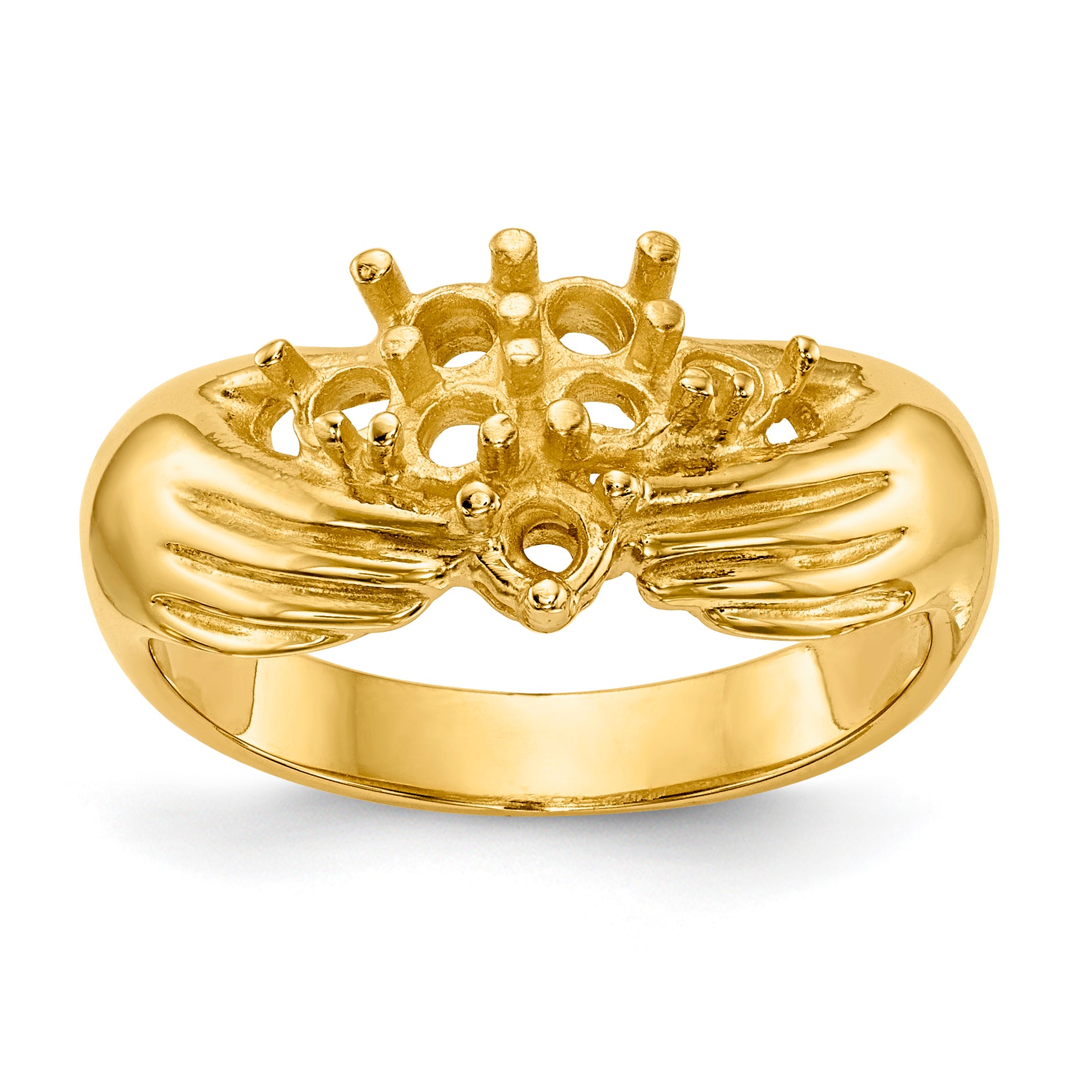 14k 7 Stone Family Ring Mounting (No Stone Included)