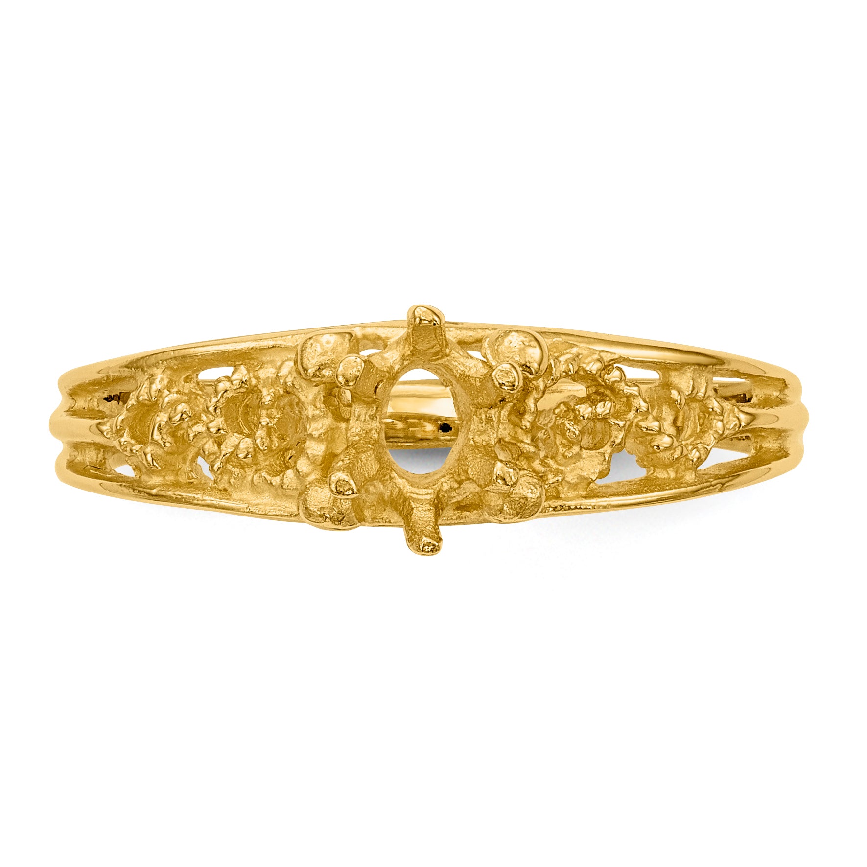 14k 1 Stone Family Ring Mounting (No Stone Included)