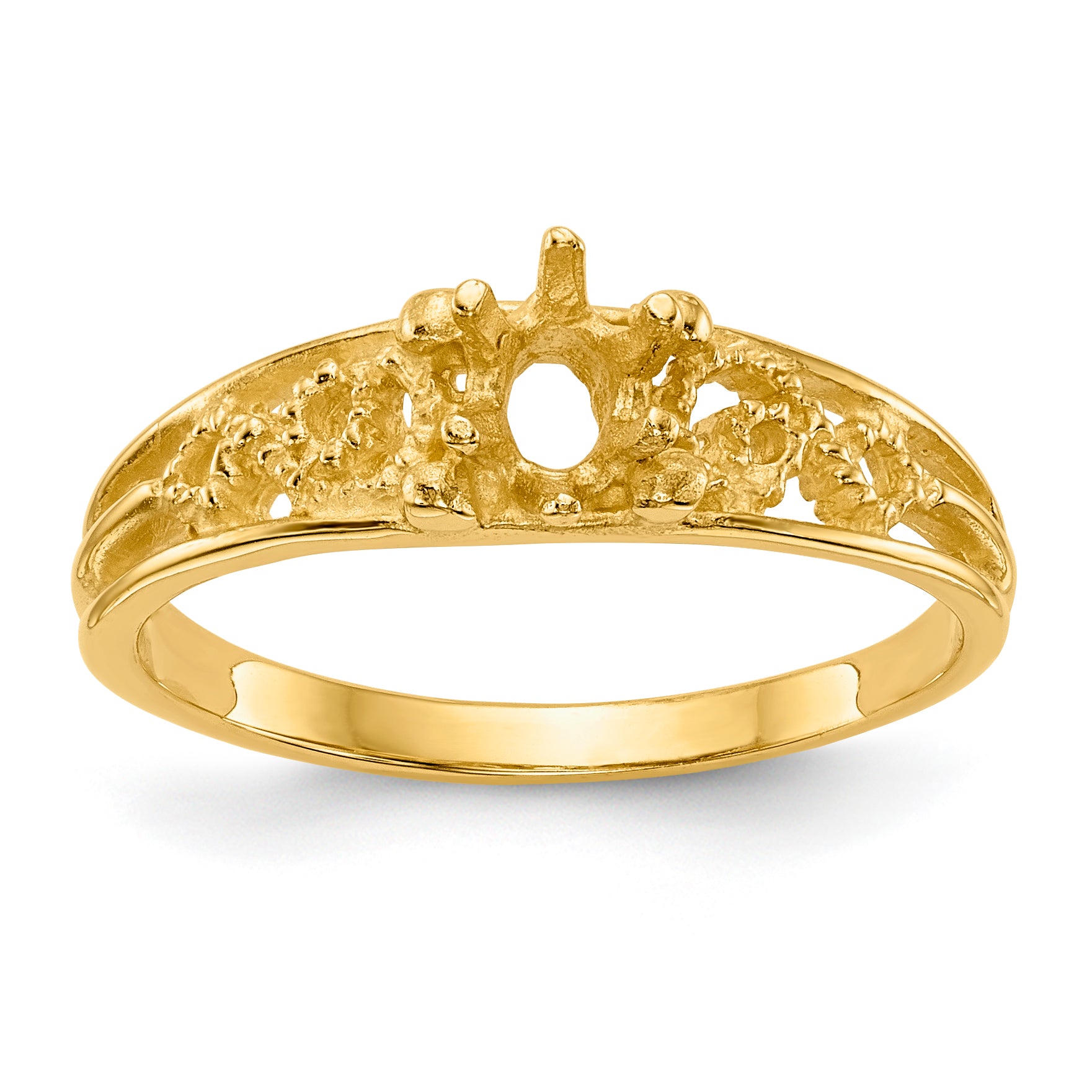 14k 1 Stone Family Ring Mounting (No Stone Included) Main image