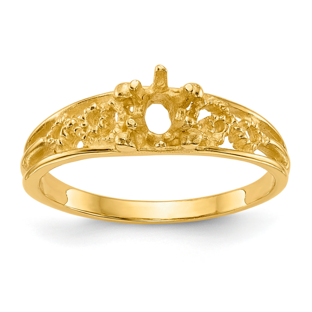 14k 1 Stone Family Ring Mounting (No Stone Included)