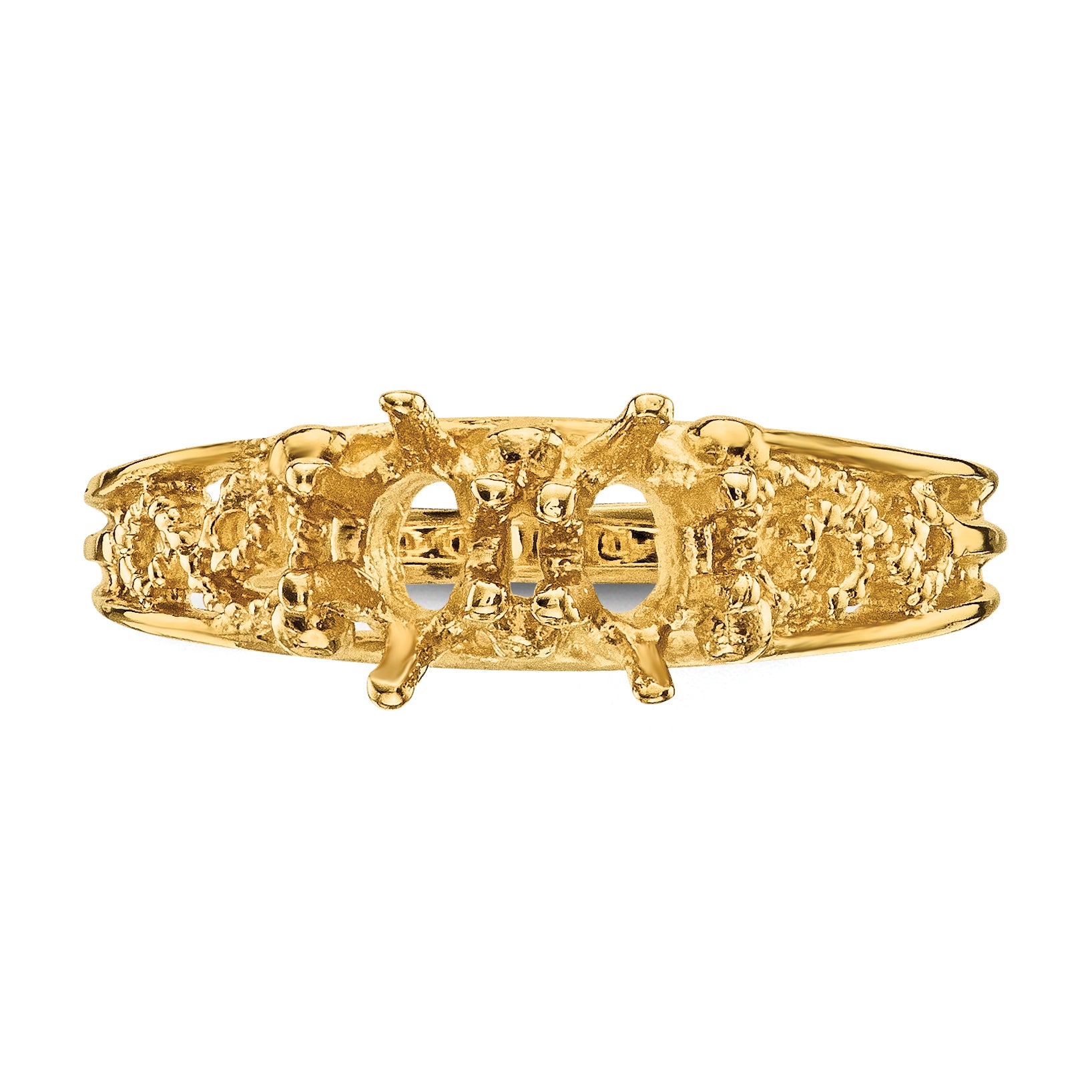 14k 2 Stone Family Ring Mounting (No Stone Included)