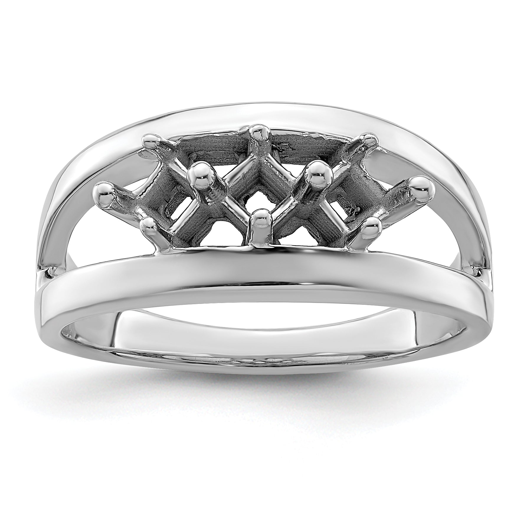 Sterling Silver Rhodium-plated Synthetic Family Jewelry Ring