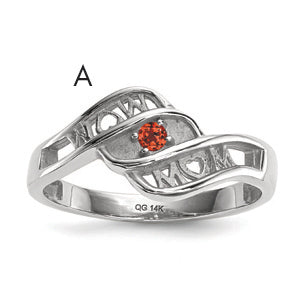 14k White Gold Genuine family jewelry ring